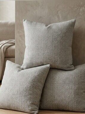Neutral Chevron Throw Pillow Cover Set (3) - Soft Taupe / COVERS ONLY 23x23
